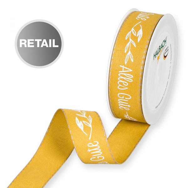 Druckband "Alles Gute" 1009R honey yellow/white Hauptbild Listing