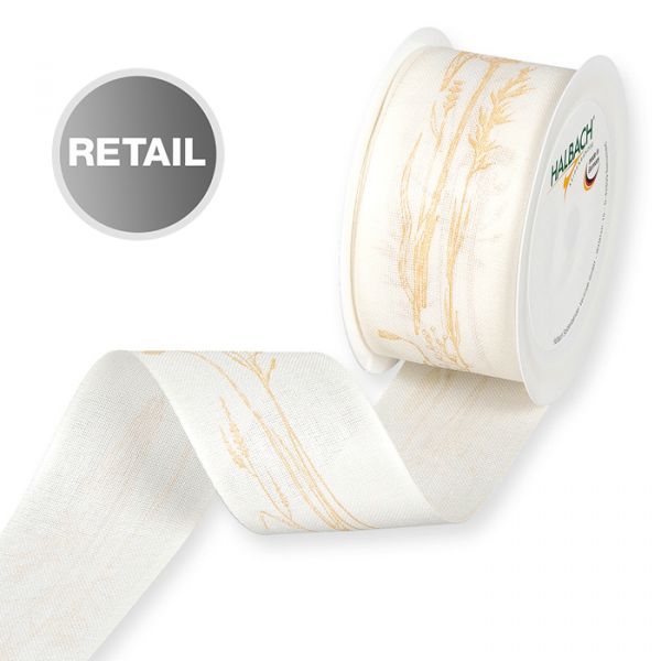 Druckband "Gräser" 1023R cream/natural Hauptbild Listing