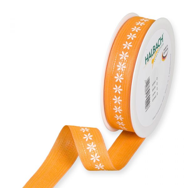 Druckband "Blüten-Muster" 1055 orange/white Hauptbild Listing