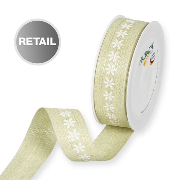 Druckband "Blüten-Muster" 1055R pale green/white Hauptbild Listing