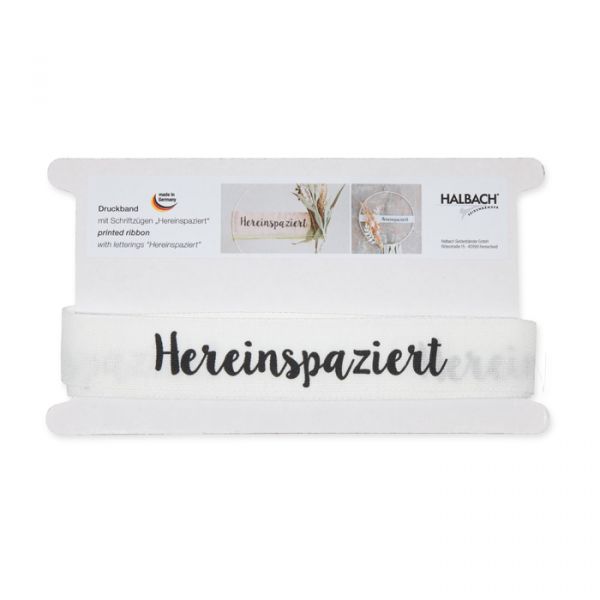 Druckband "Hereinspaziert" 1060 white/black Hauptbild Detail