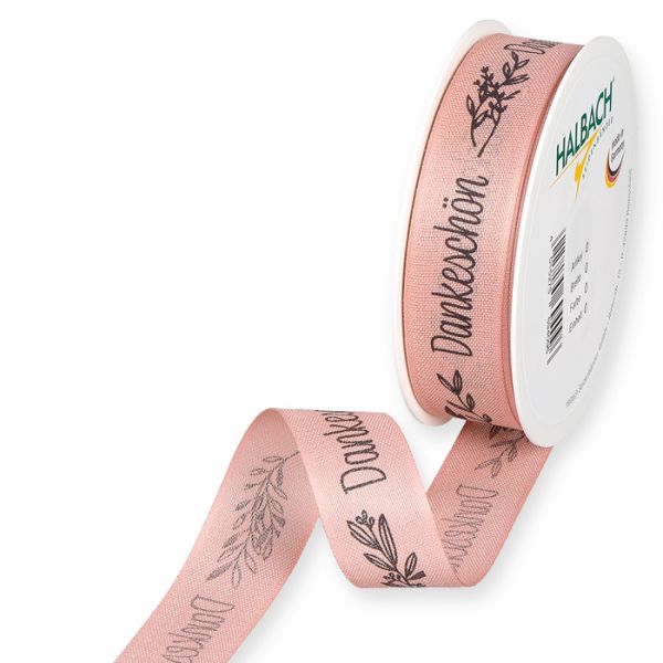 Druckband "Dankeschön" 1069 blush rose/black Hauptbild Listing