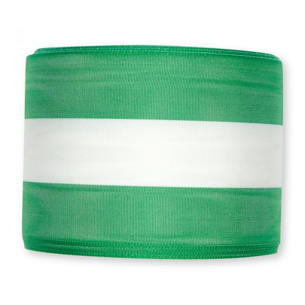 Nationalband / Vereinsband / Flaggenband ,Ukraine gelb/blau 50 mm 1070 green/white/green (GR/W/GR) Hauptbild Detail