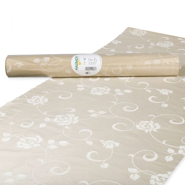 Deko-Taft mit Flockdruck "Rosenranke" 1110 cream Hauptbild Listing