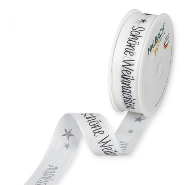 Druckband "Schöne Weihnachten" 1126 white/black Hauptbild Listing