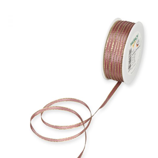 Taftbändchen / formbare Lurex-Drahtkanten 1130 blush rose/gold Hauptbild Listing