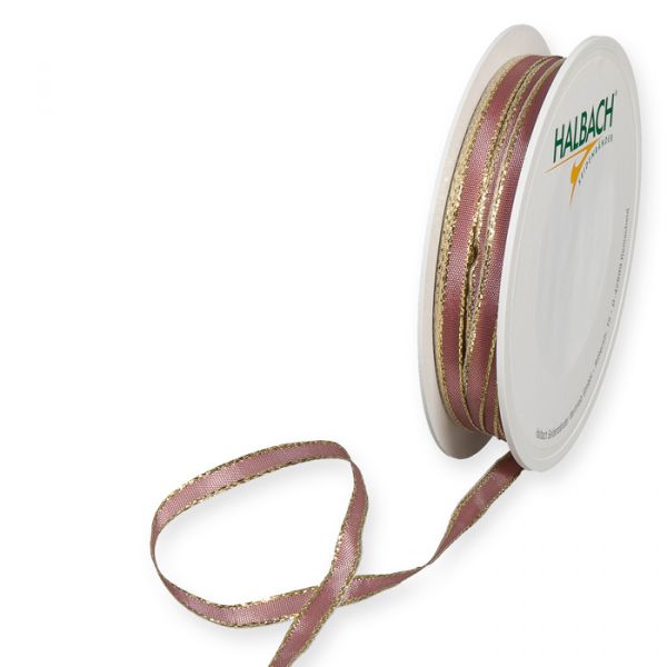 Taftbändchen / formbare Lurex-Drahtkanten 1130 blush rose/gold Hauptbild Listing