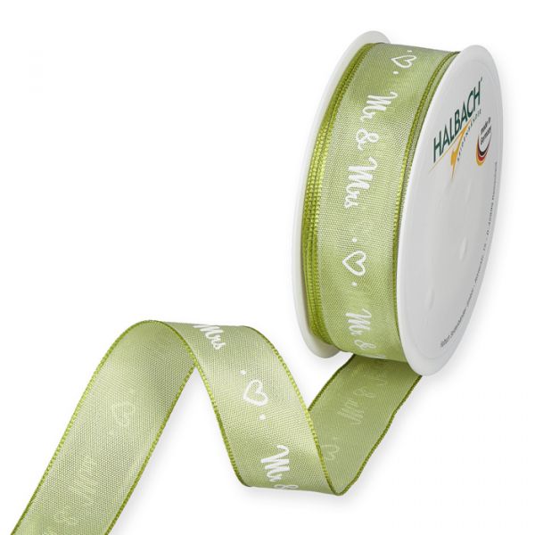 Druckband "Mr & Mrs" 1156 light green/white Hauptbild Listing