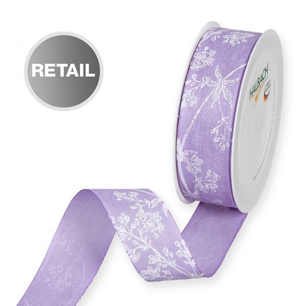 Druckband "Blumenranken" 1180R lavender/white Hauptbild Listing