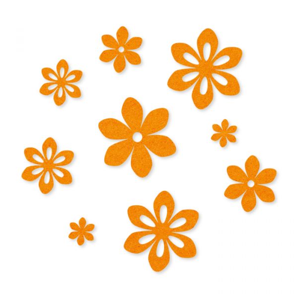 Filz-Sortiment "Blüten" selbstklebend, 3 Formen und 4 Größen im Set 11950 light orange Hauptbild Detail