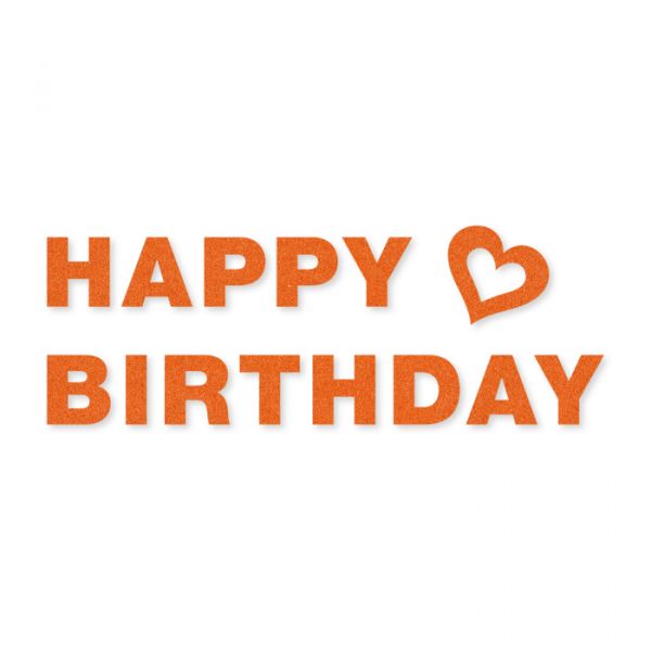 Filz-Sortiment "HAPPY BIRTHDAY" 14 Einzelbuchstaben selbstklebend orange Hauptbild Detail
