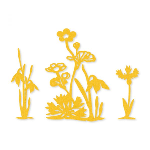 Filz-Sortiment "Blumen" selbstklebend 3 Formen im Set 11956 lemon Hauptbild Detail