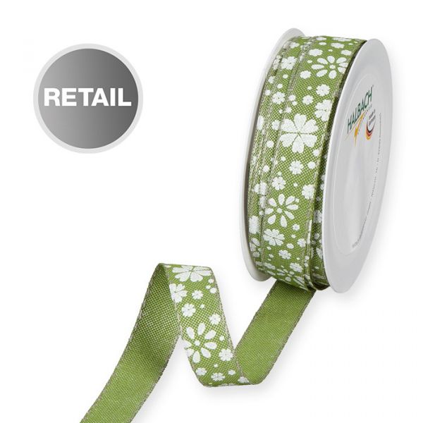 Druckband "Blütenkonfetti" 1209R moss green/white Hauptbild Listing