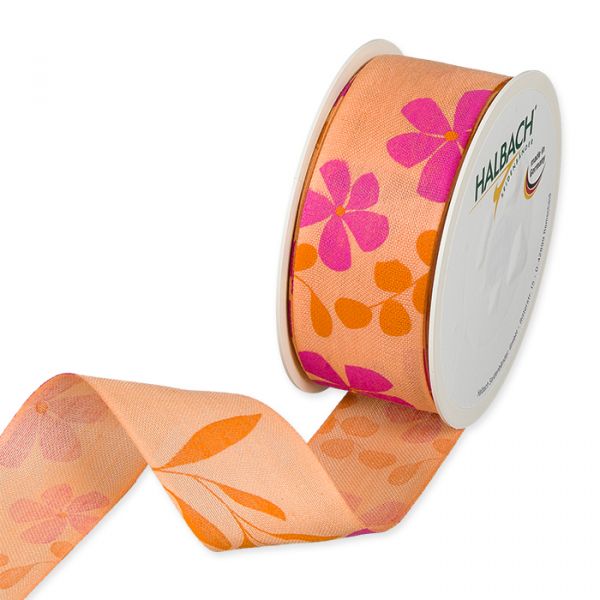 Druckband "Blüten" 1233 apricot/orange/pink Hauptbild Listing