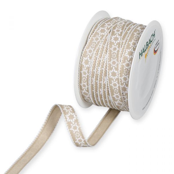 Druckband "Sternenmuster" 1261 linen/white Hauptbild Listing