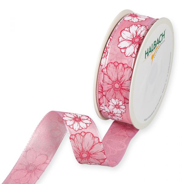 Druckband "Blüten" 1305 flamingo/red/white Hauptbild Listing