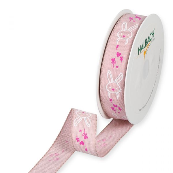 Druckband "Hasen/Herzen" 1387 pale rose/white/pink Hauptbild Listing