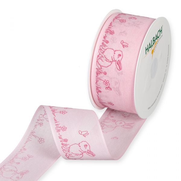 Druckband "Hasen" 1419 pale rose/pink Hauptbild Listing
