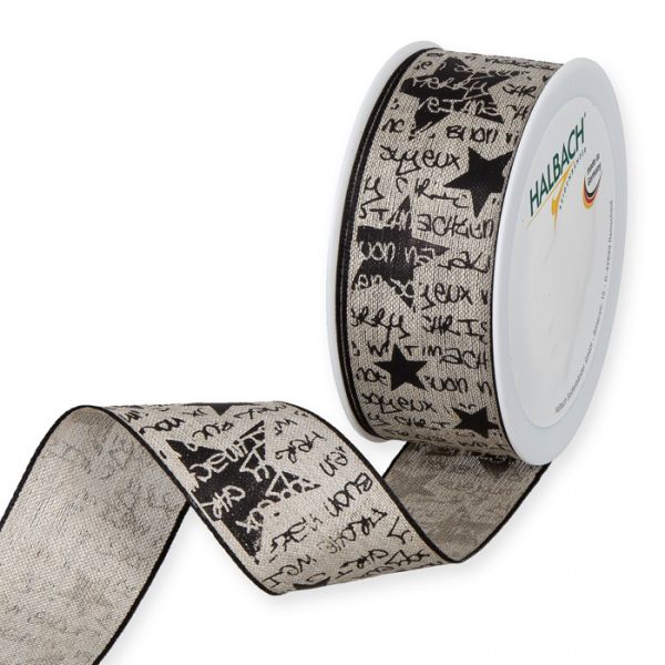 Leinen-Druckband "Weihnachten" 1429 linen/black Hauptbild Listing