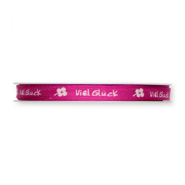 Jacquardband "Schrift" 1430 pink/white Hauptbild Detail