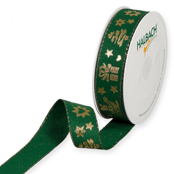 Druckband "Weihnachten" 1431 dark green/gold Hauptbild Listing