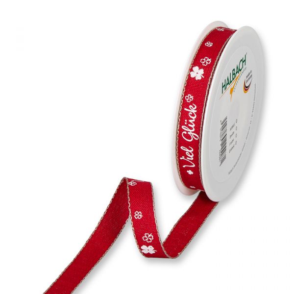 Druckband "Viel Glück" 148 red/white Hauptbild Listing