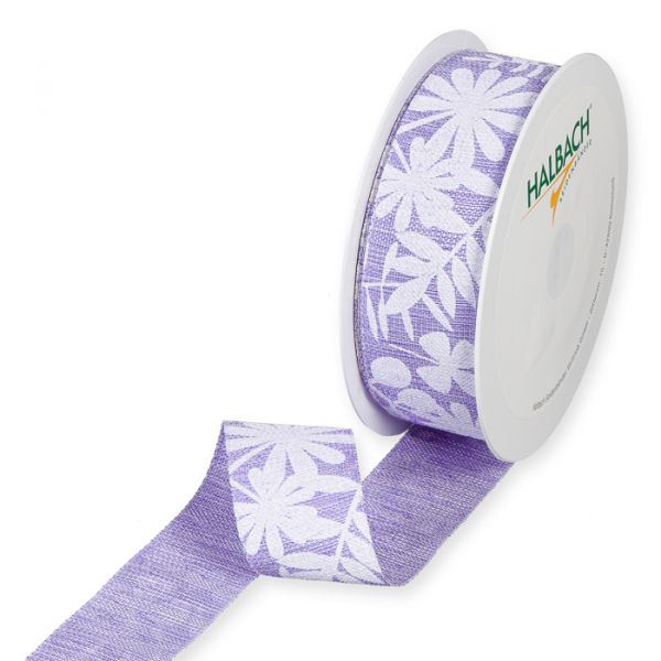 Druckband "Blätter", weich fließende Qualität 1512 lavender/white Hauptbild Listing