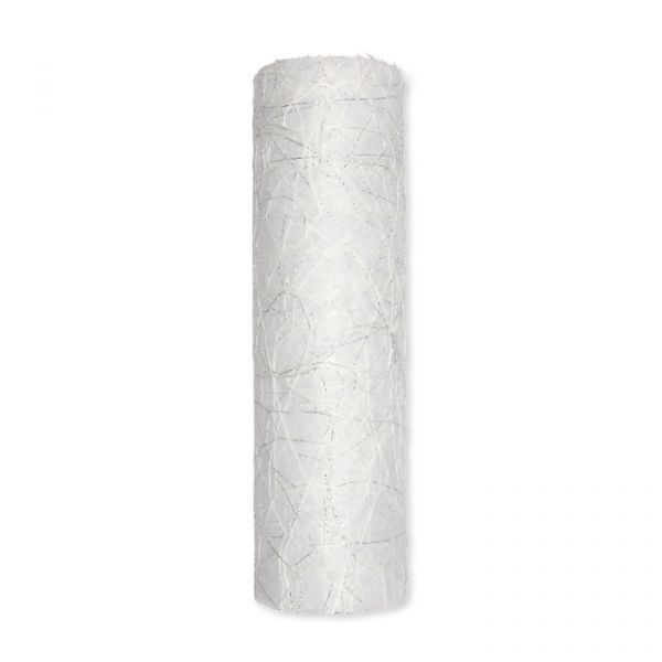 Deko-Vlies mit Metall-Fäden 15507 white/silver Hauptbild Detail