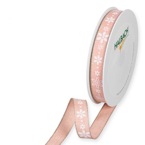 Druckband "Blüten" 1583 apricot/white Hauptbild Listing