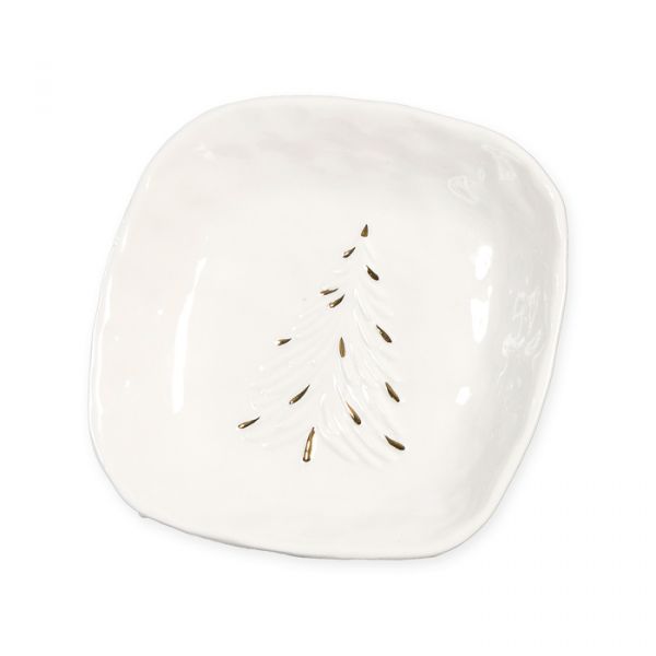 Porzellan-Teller "Baum", Weihnachts-Porzellan 15869 off-white/gold Hauptbild Detail