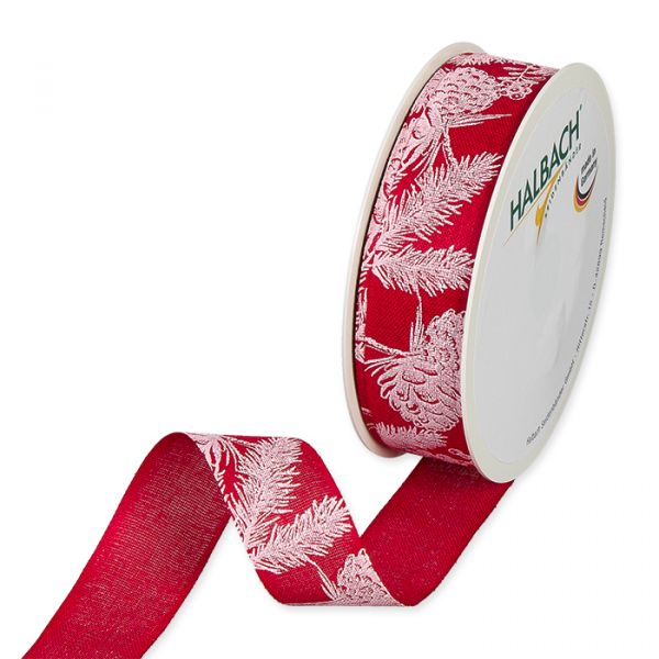 Druckband "Zweige/Zapfen" 1643 red/white Hauptbild Listing