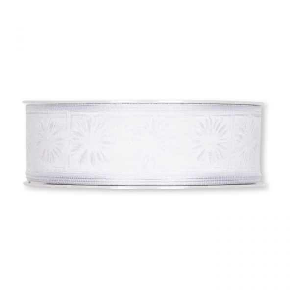 Transparentes Druckband "Blüten" white/white Hauptbild Detail