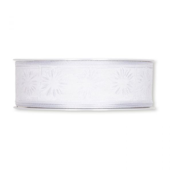 Transparentes Druckband "Blüten" 171 white/white Hauptbild Detail