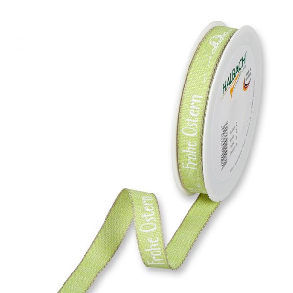 Druckband "Frohe Ostern" mit Leinenkanten / meliert 173 green/white Hauptbild Listing