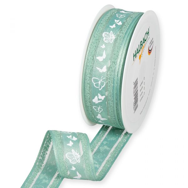 Druckband "Schmetterlinge" transparente Effektstreifen 176 lush mint/white Hauptbild Listing