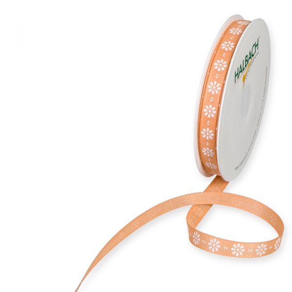 Druckband "Blümchen" 1806 apricot/white Hauptbild Listing