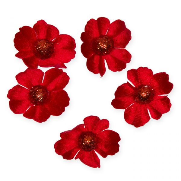 Samt-Blüten mit Glitter Kugel red/red glitter Hauptbild Listing