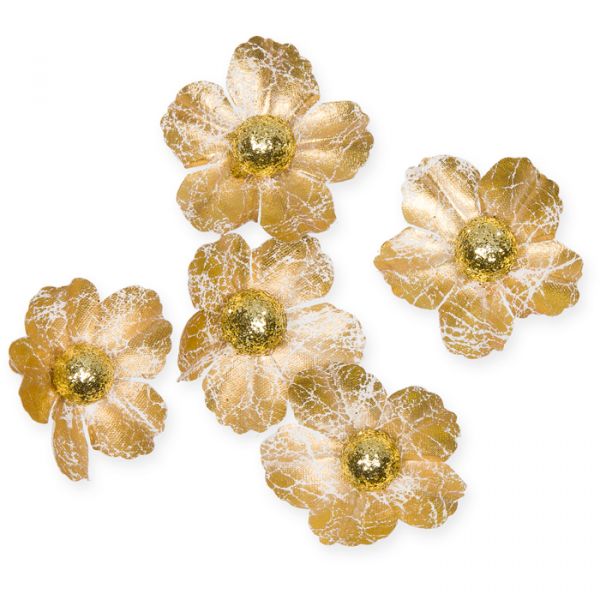 Textil-Blüten mit Glitter-Kugel gold/gold glitter Hauptbild Listing