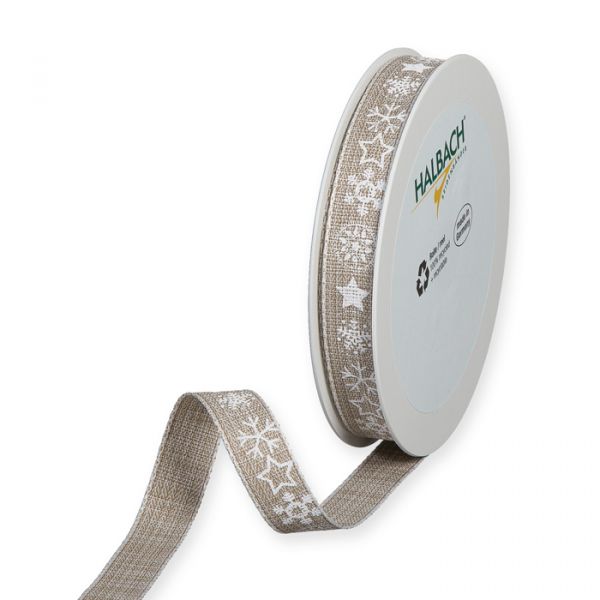 Druckband "Schneesterne" 1835 linen/white Hauptbild Listing