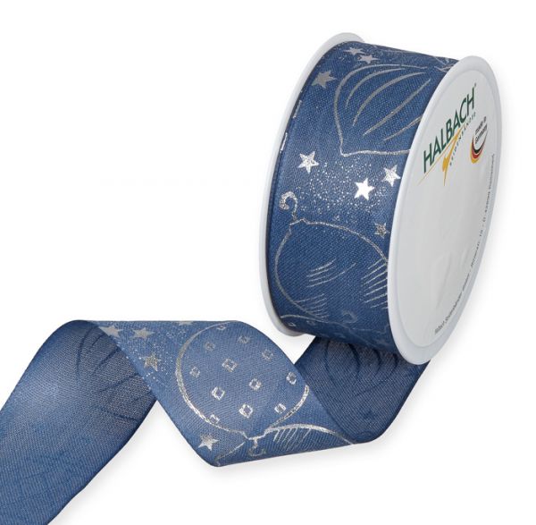 Druckband "Weihnachtskugeln" 1845 denim blue/silver Hauptbild Listing