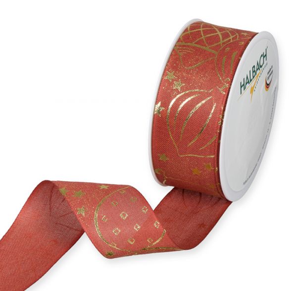 Druckband "Weihnachtskugeln" 1845 rosewood/gold Hauptbild Listing