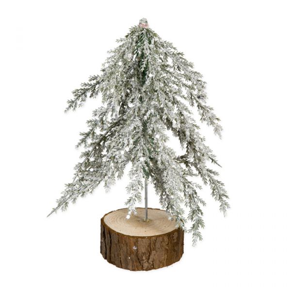 Deko-Aufsteller "Baum mit Schnee" 21,5cm green/white glitter Hauptbild Detail