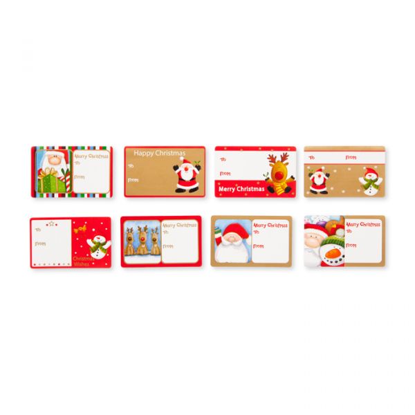 Weihnachts-Geschenk-Sticker selbstklebend 8 Motive mixed Hauptbild Detail