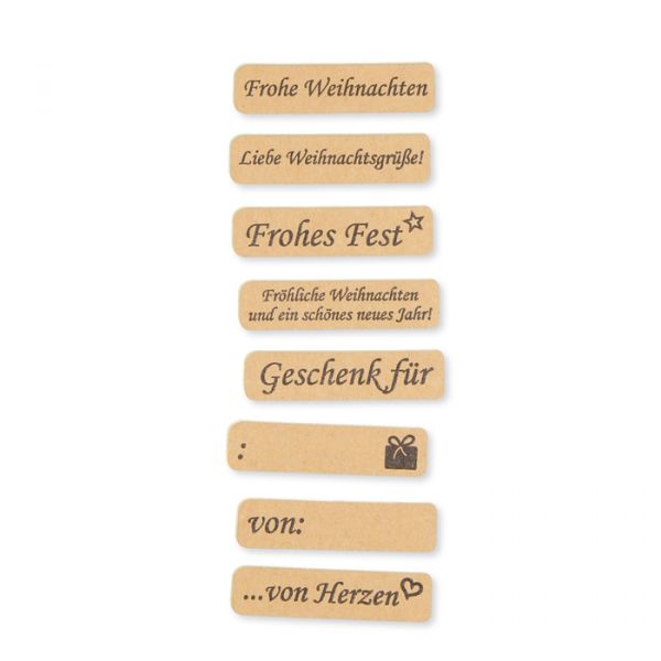 Papier-Sticker mit deutschen Texten selbstklebend natural/black Hauptbild Detail