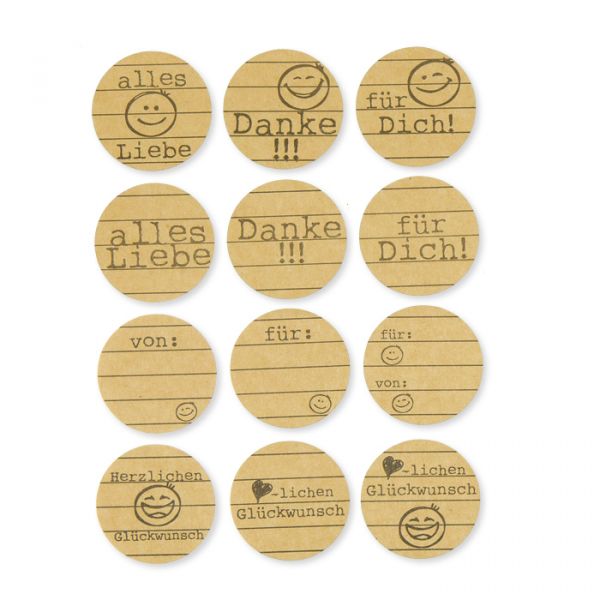 Papier-Sticker "Glückwünsche" 19739 natural Hauptbild Detail
