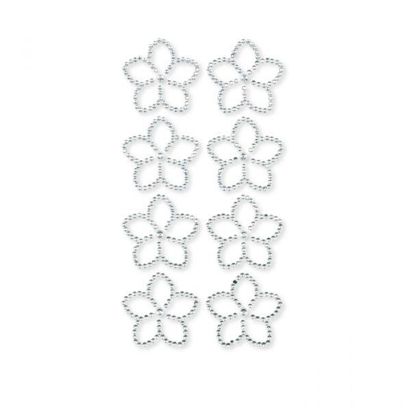 Strass-Sticker Blüten 19864 silver Hauptbild Detail