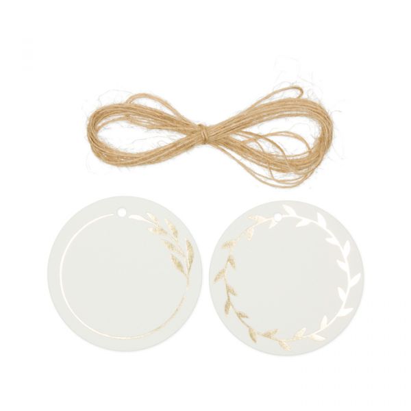 Geschenkanhänger Ø 6 cm mit Golddruck 19927 white/gold Hauptbild Detail
