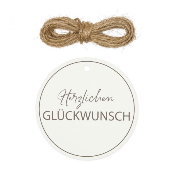 Geschenkanhänger "Herzlichen GLÜCKWUNSCH" 19931 white/black Hauptbild Detail