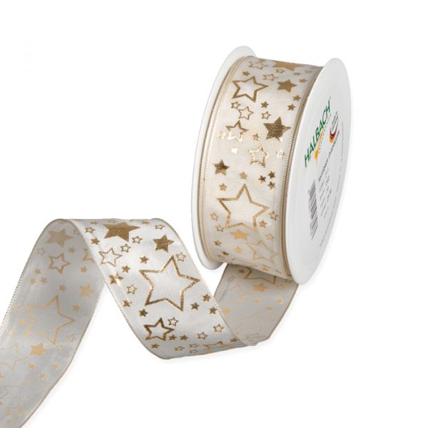 Druckband "Sterne" 211 cream/gold Hauptbild Listing