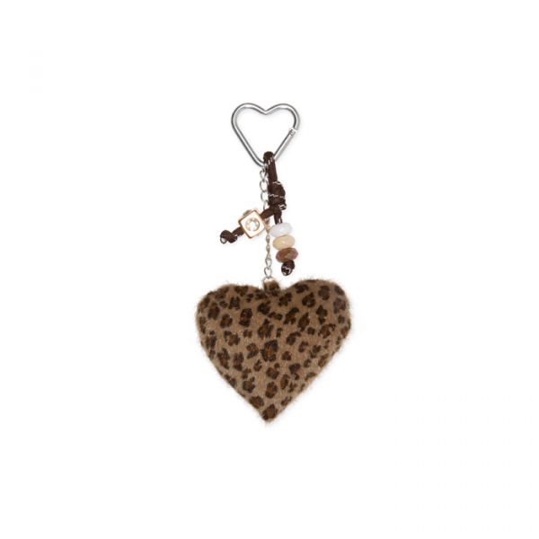 Taschenanhänger, Schlüsselanhänger "Leo-Herz", Taschendeko, Bag Charms, Trend-Accessoires 21602 natural/brown Hauptbild Detail